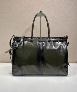 Bonnie antiqued leather tote bag Forest 36.0x50.0x17.0 CM