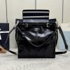 Prada Replica Designer Bags 1:1 Bonnie leather shoulder bag Black 29.5x30.0x8.0 CM