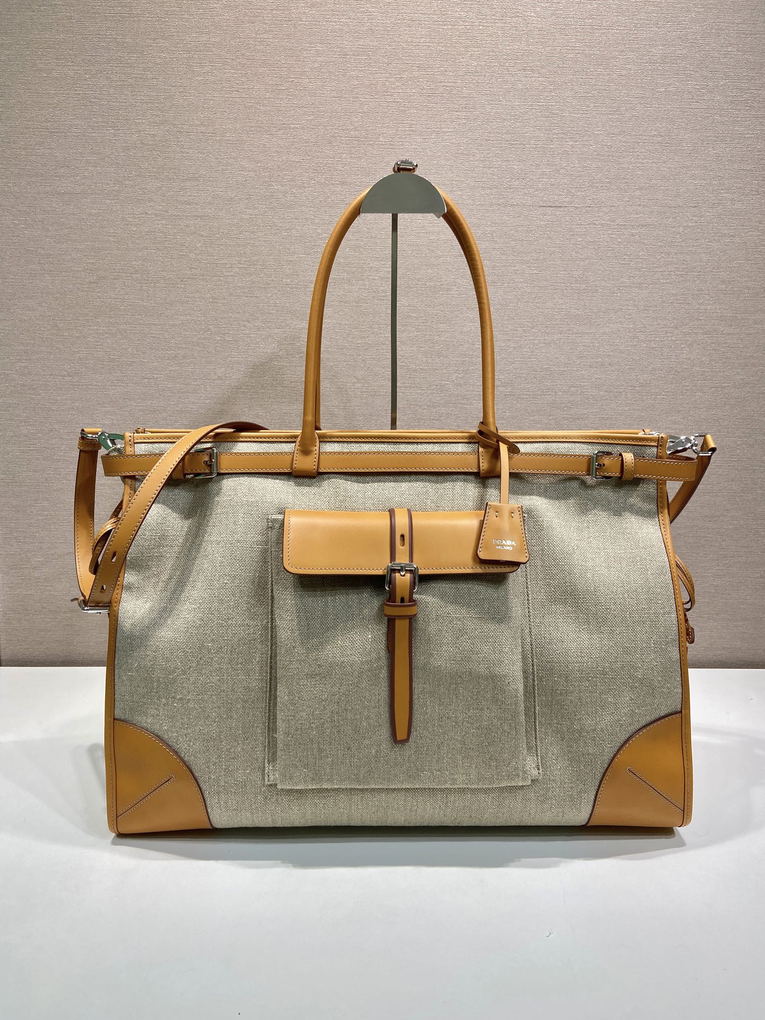 Bonnie Linen and Leather Tote Bag