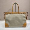 Bonnie Linen and Leather Tote Bag