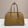 Prada Replica Designer Bags 1:1 Large leather tote bag Caramel 24.5x38.0x18.0 CM