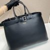 Buckle Leather Bag with Belt