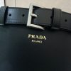 Buckle Leather Bucket Bag with Belt
