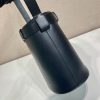 Buckle Leather Bucket Bag with Belt