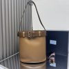 Prada Replica Designer Bags 1:1 Buckle leather bucket bag with belt Caramel 29.0x26.5x18.0 CM
