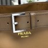 Buckle Leather Bucket Bag with Belt