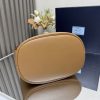 Buckle Leather Bucket Bag with Belt