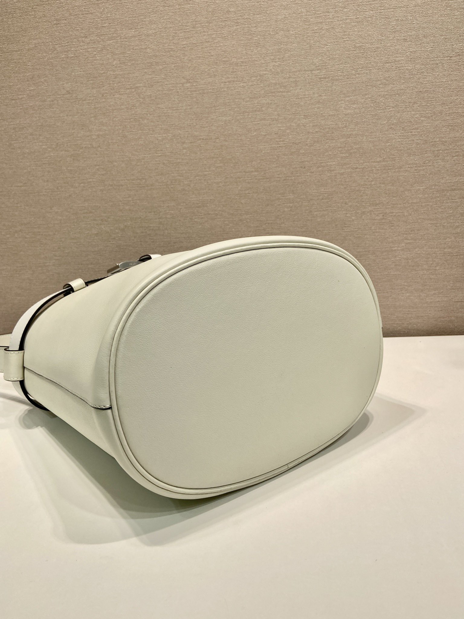 Buckle Leather Bucket Bag with Belt - Image 7
