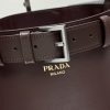 Buckle Leather Bucket Bag with Belt