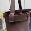 Buckle Leather Bucket Bag with Belt