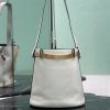 Buckle Leather Bucket Bag with Jeweled Belt