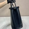 Buckle Leather Handbag with Double Belt