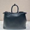 Buckle Leather Handbag with Double Belt