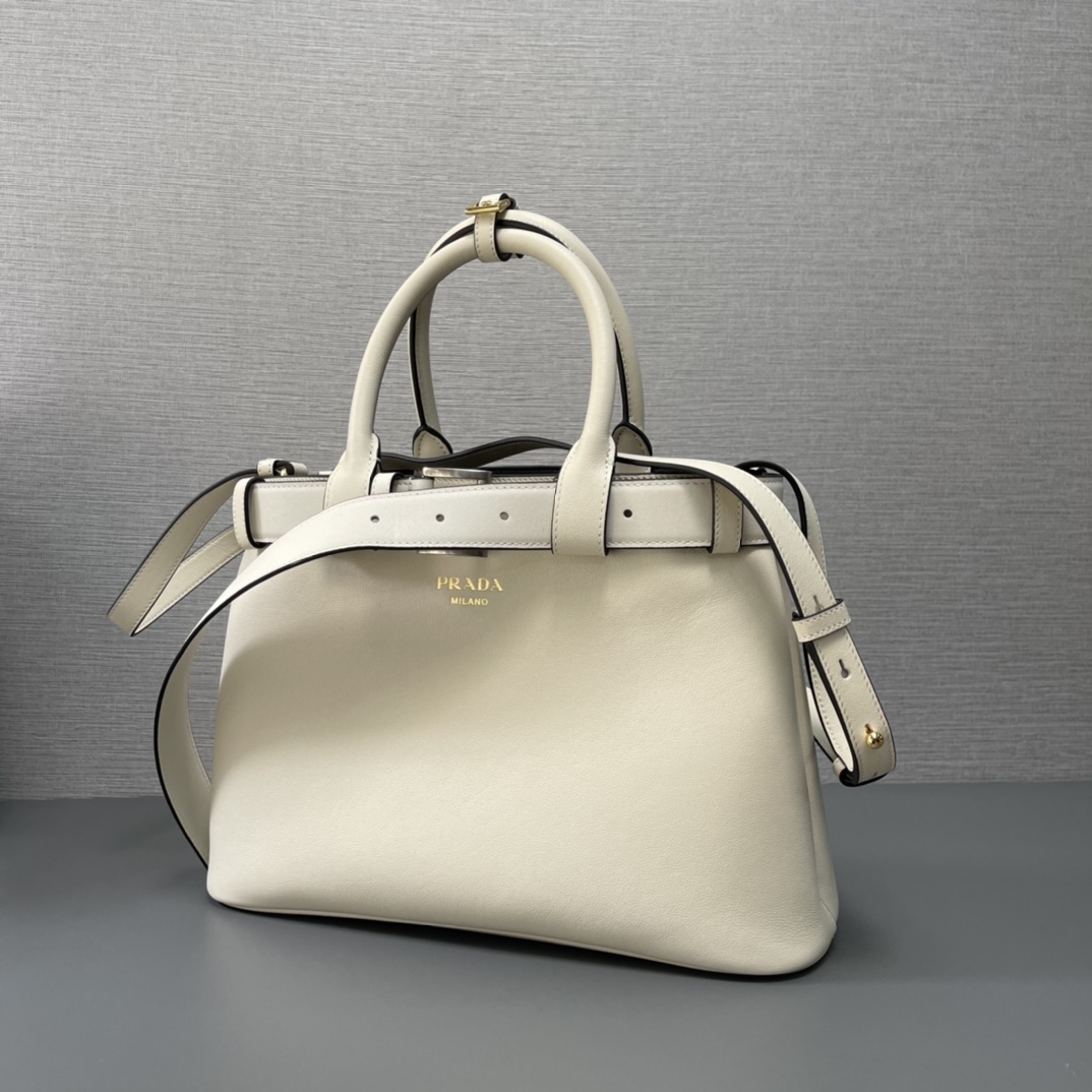 Buckle Small Leather Handbag with Belt - Image 2