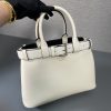 Buckle Small Leather Handbag with Belt