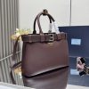 Buckle Small Leather Handbag with Belt