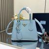 Prada Replica Designer Bags 1:1 Double small Saffiano leather bag Astral Blue 18.5x25.0x12.5 CM