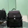 Prada Replica Designer Bags 1:1 Explore leather backpack Black 37.0x38.0x19.5 CM