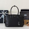 Prada Replica Designer Bags 1:1 Large leather tote bag Black 24.5x35.0x13.5 CM