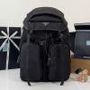 Prada Replica Designer Bags 1:1 Re-Nylon and Saffiano leather backpack Black 53.5x32.0x16.5 CM
