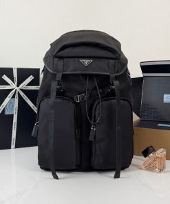 Re-Nylon and Saffiano leather backpack Black 53.5x32.0x16.5 CM