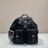 Prada Replica Designer Bags 1:1 Re-Nylon backpack Black 39.0x34.0x15.0 CM