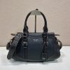 Prada Replica Designer Bags 1:1 Large leather tote bag Black 20.0x32.0x10.5 CM