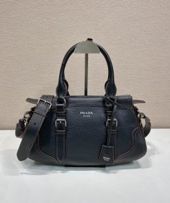 Large leather tote bag Black 20.0x32.0x10.5 CM