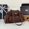 Large Washed Leather Top-Handle Bag