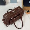 Large Washed Leather Top-Handle Bag
