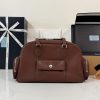 Large Washed Leather Top-Handle Bag