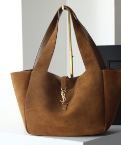 Saint Laurent Replica Designer Bags 1:1 Le 5 à 7 Bea Suede Caramel Cognac 50 × 28 × 18 cm