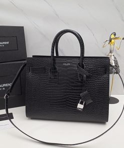 Saint Laurent Replica Designer Bags 1:1 Sac de Jour Crocodile-Embossed Leather Small Black 32 × 25.5 × 15.5 cm