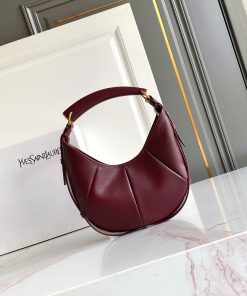 Saint Laurent Replica Designer Bags 1:1 Mombasa Small Leather Rouge Cabernet 20-27 × 15.5-22.5 × 2.5 cm