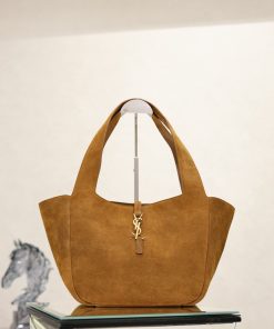 Saint Laurent Replica Designer Bags 1:1 Le 5 à 7 Small Bea Suede Caramel Cognac 28-47 × 23 × 13 cm
