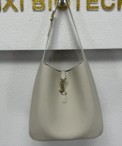Saint Laurent Replica Designer Bags 1:1 Le 5 à 7 Supple Large Grained Leather White 30 × 31 × 13 cm