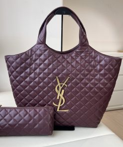 Saint Laurent Replica Designer Bags 1:1 Icare Quilted Nappa Rouge Cabernet 37-55 × 43 × 5 cm