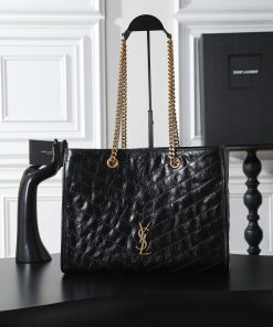 Saint Laurent Replica Designer Bags 1:1 Niki Shopping Vintage Leather Black 33 × 27 × 14 cm