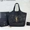 Saint Laurent Replica Designer Bags 1:1 Icare Raffia Black 37-55 × 43 × 5 cm