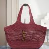 Saint Laurent Replica Designer Bags 1:1 Icare Medium Raffia Rouge Cabernet 31-46 × 28 × 5-15 cm