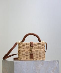 Saint Laurent Replica Designer Bags 1:1 Gaby Vanity Bag Osier Natural and Brick 18 × 11 × 6.5 cm